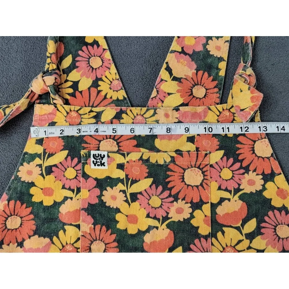 Lucy & Yak Overall Shortalls Women 18R "The Florian Print Easton" Organic Cotton - Picture 4 of 11
